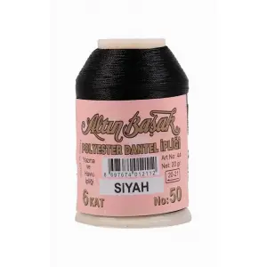 Altınbaşak 20 Gram Polyester Oya İpi (Renk:siyah)