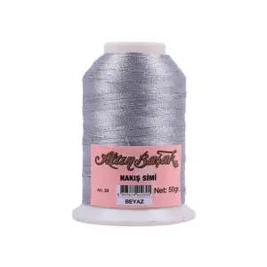 Altınbaşak 50 Gram Simli Nakış İpi İpi Renk:BEYAZ