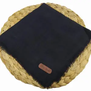 Soft İpek Düz Flamlı Keten Eşarp Siyah (FE424-24)