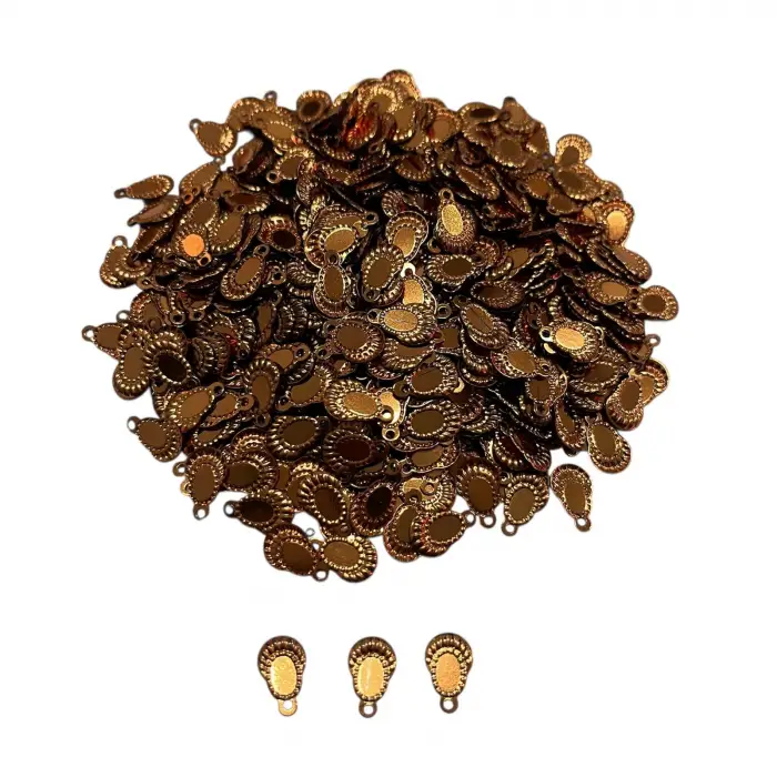 Pleksi Oya İşleme Pulu Hürrem Küpe Model (Bakır Sarı) (pul05-01)