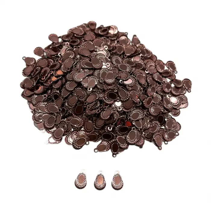 Pleksi Oya İşleme Pulu Hürrem Küpe Model (Taba) (pul05-13)