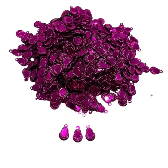 Pleksi Oya İşleme Pulu Hürrem Küpe Model (Fuşya) (pul05-18)