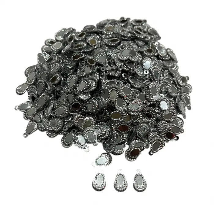 Pleksi Oya İşleme Pulu Hürrem Küpe Model (Gümüş) (pul05-20)