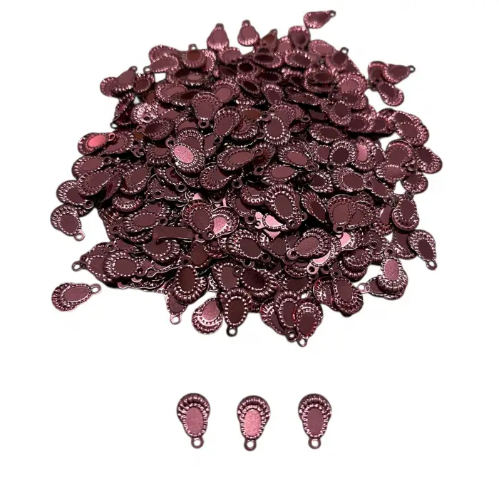 Pleksi Oya İşleme Pulu Hürrem Küpe Model (Koyu Pudra) (pul05-24)