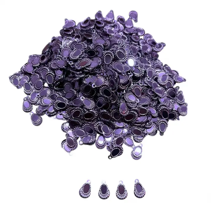 Pleksi Oya İşleme Pulu Hürrem Küpe Model (Menekşe) (pul05-26)