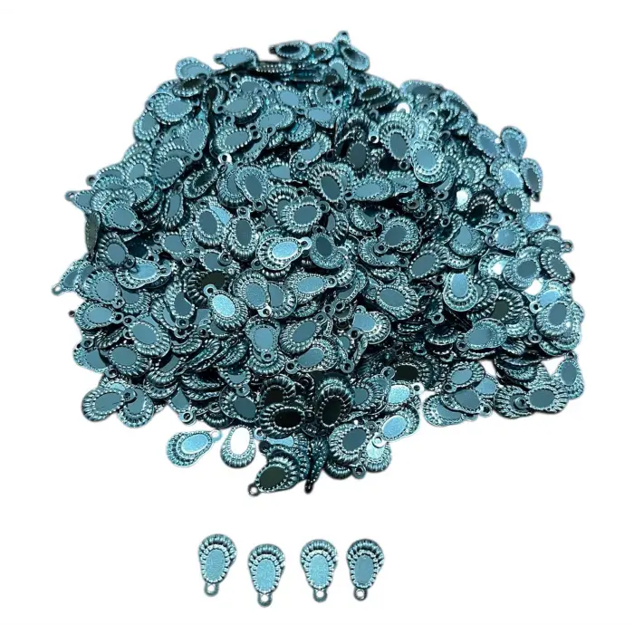 Pleksi Oya İşleme Pulu Hürrem Küpe Model (Buz Mavi) (pul05-28)