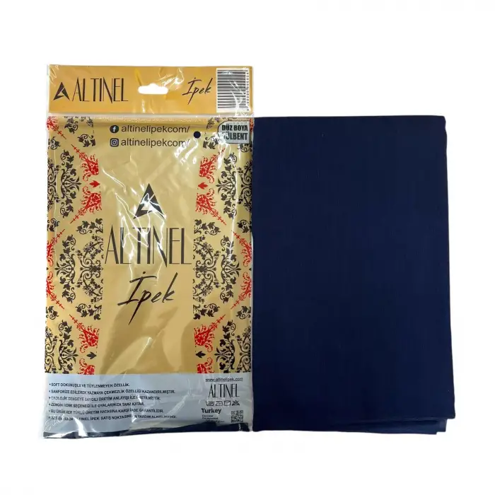 Altınel İpek Lacivert Düz Poşetli Yazma (AE-271-06)
