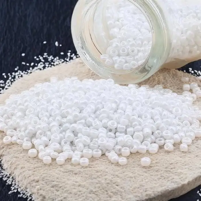 Beyaz Dökme Kum Boncuk Orta Boy 500 gram (bck01-02)