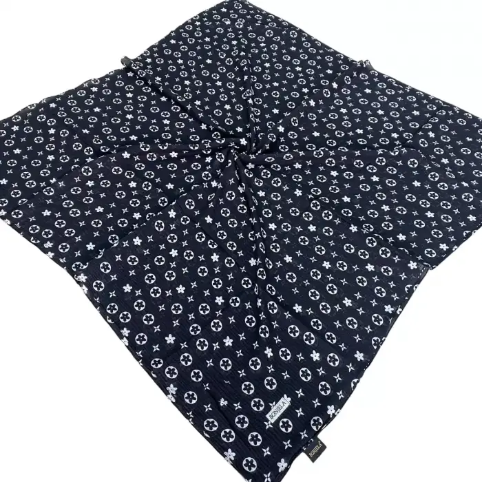 Bonjela Desenli Siyah-Beyaz Mio Cazz Eşarp (SB-99-12)