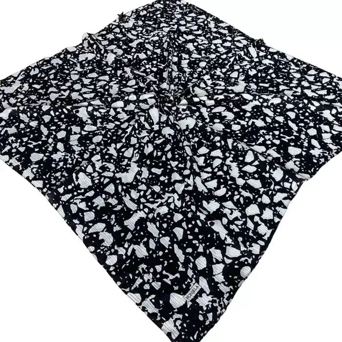 Bonjela Desenli Siyah-Beyaz Mio Cazz Eşarp (SB-99-20)