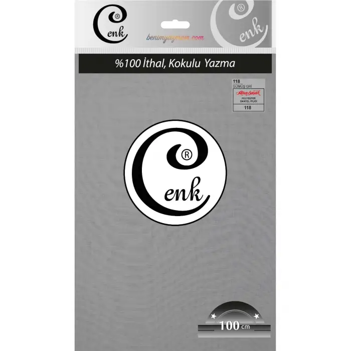 Cenk Düz 100cm Gümüş Gri Yazma (301-118)