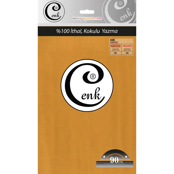 Cenk Yazma 90cm Düz Hardal Tekli Poşet Yazma (90cm-428)