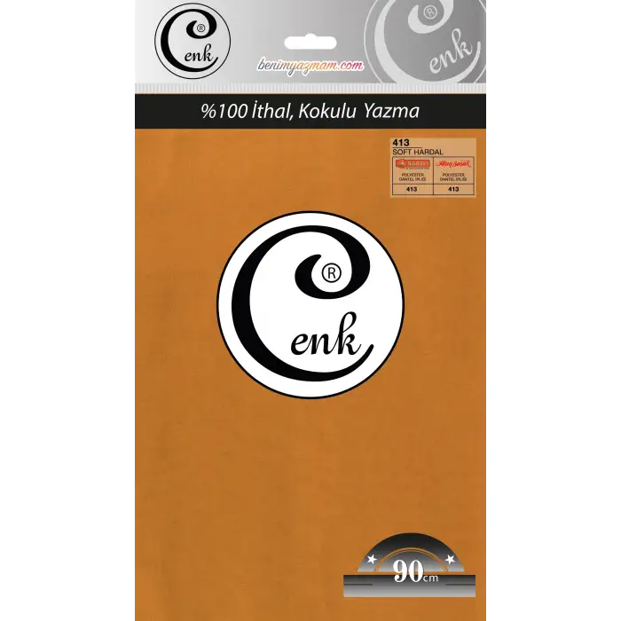 Cenk Yazma 90cm Düz Soft Hardal Tekli Poşet Yazma (90cm-413)