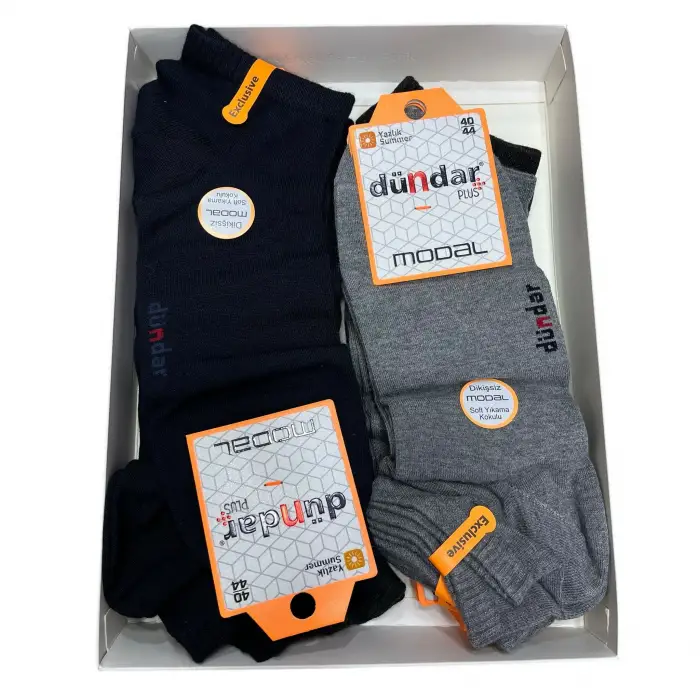 Dündar Erkek Dikişssiz Patik Çorap 12li Paket (MC-96-08)