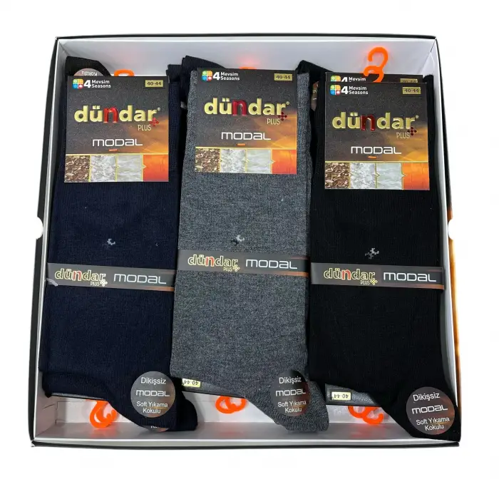 Dündar Modal Erkek Dikişssiz Soket Çorap 12li Paket (MC-96-11)