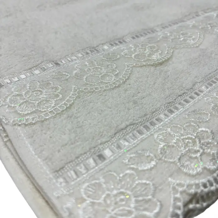 Durul 50x90 cm Oyalı Güpürlü El Yüz Havlusu 1 Adet(Havlu9901)