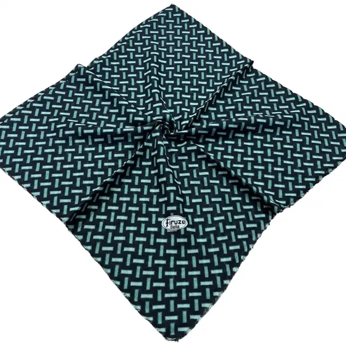 Firuze Flamlı Keten  Eşarp (FE488-01)