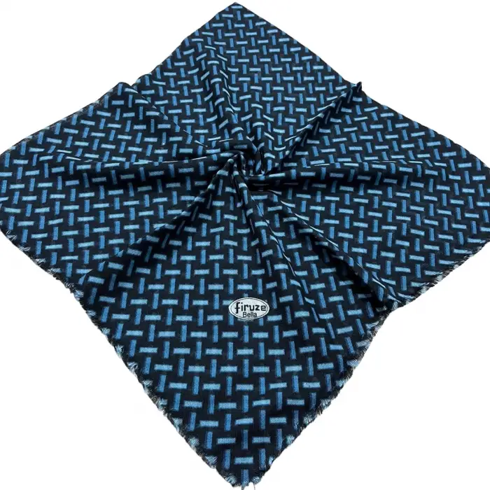 Firuze Flamlı Keten  Eşarp (FE488-18)