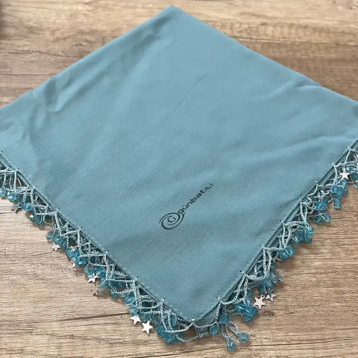 Günbatılı Yıldızlı Boncuklu El İşi Oyalı Yazma (ic85-15)