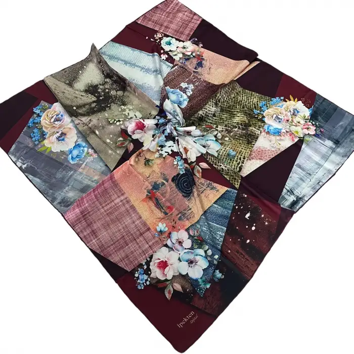 İpekten Dijital Twill Eşarp (TE9914)