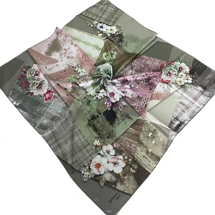 İpekten Dijital Twill Eşarp (TE9922)