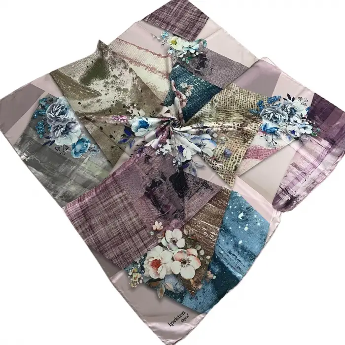 İpekten Dijital Twill Eşarp (TE9923)