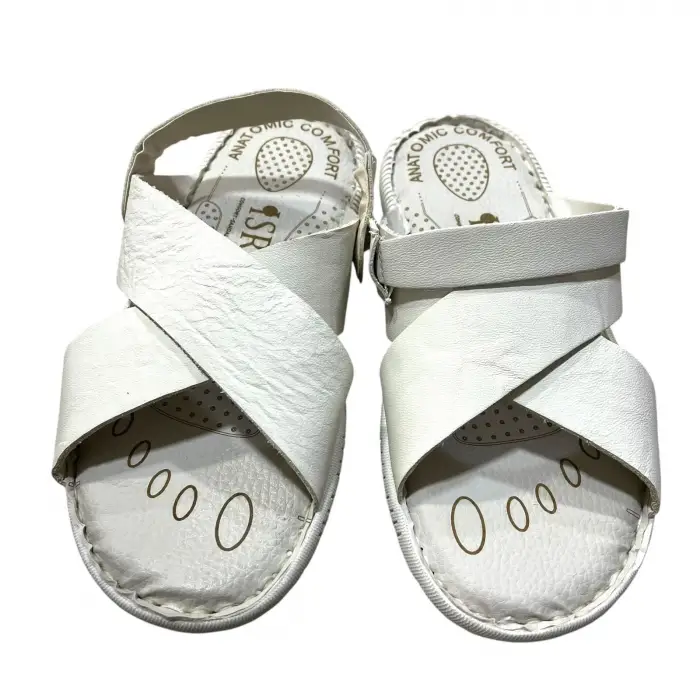 İsra Krem Deri Sandalet (sdt01)