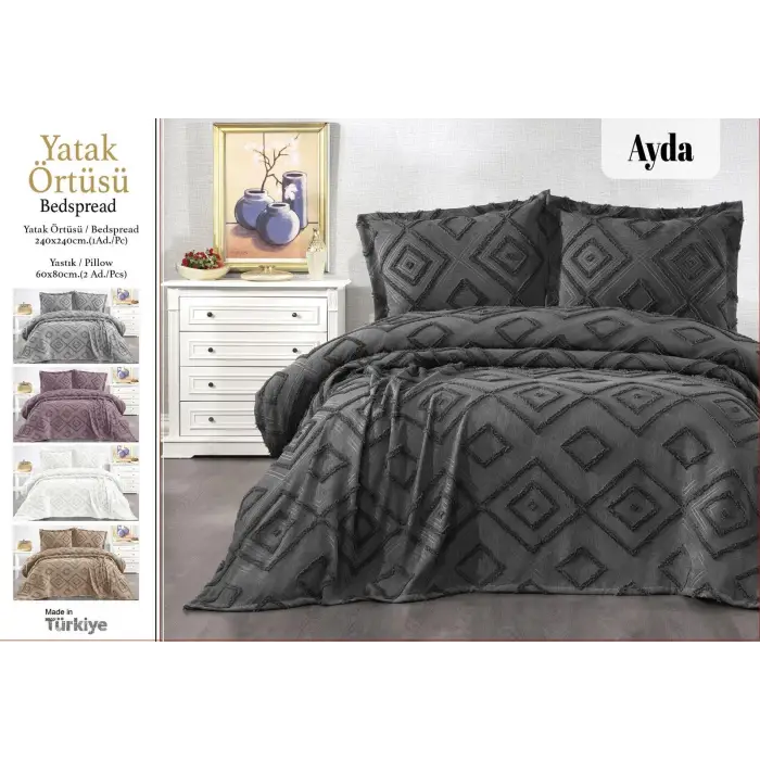 Julyana Yatak Örtüsü Seti 3 parça Ayda (ytkö03)