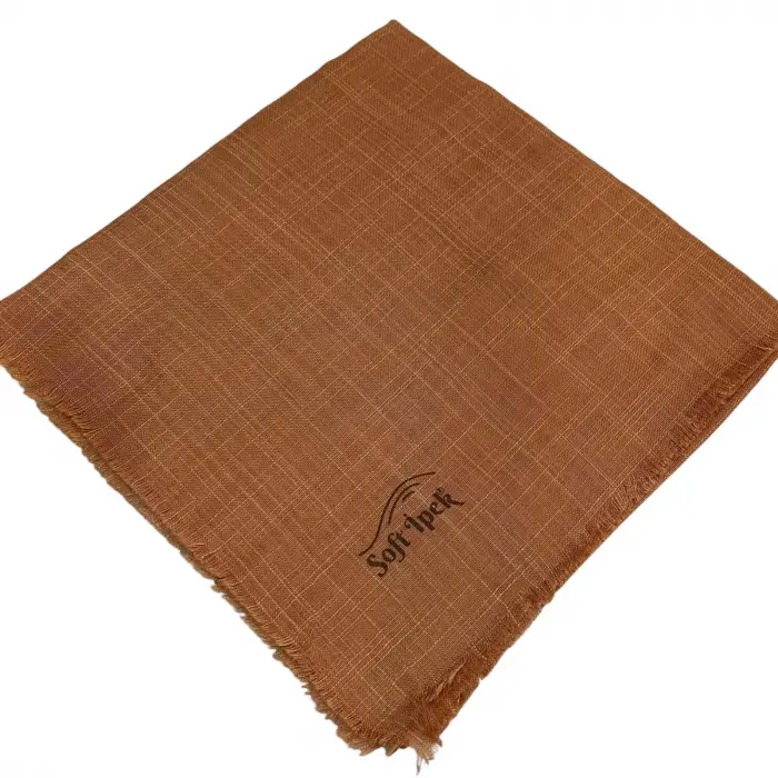 Kampanyalı Düz Flamlı Keten Eşarp Kiremit (Dzf98-18)