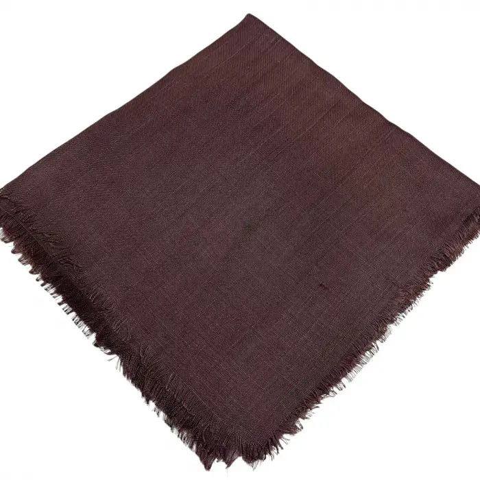 Kampanyalı Düz Flamlı Keten Eşarp Kahve (Dzf98-27)