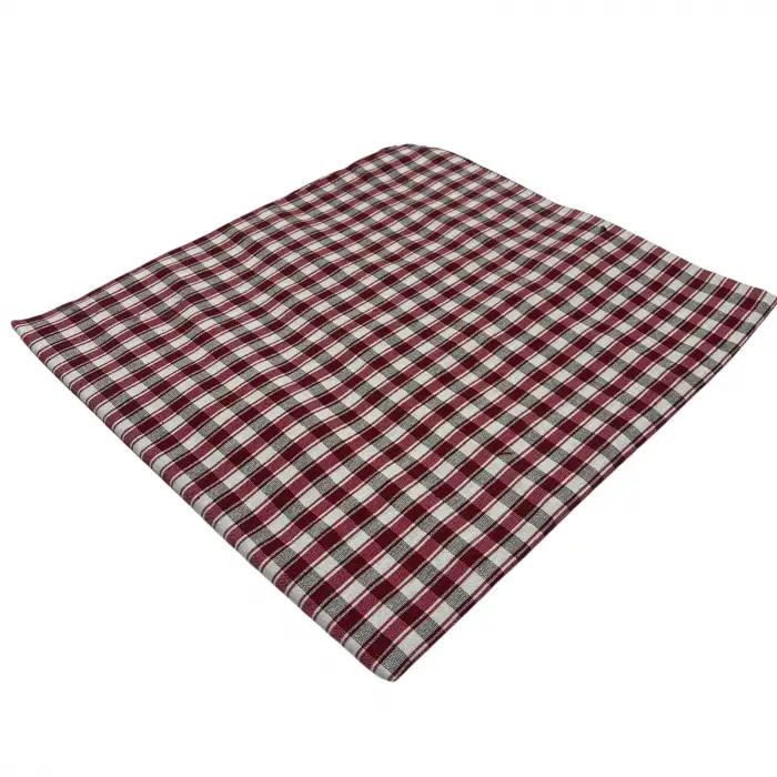 Kırmızı Kareli Dokuma Sofra Bezi 170x170 cm 1 Adet( Sofra9002)