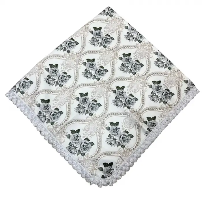 Kenarı Dantelli Desenli Sofra 140x140 cm 1 Adet(Sofra9514)