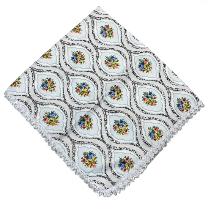 Kenarı Dantelli Desenli Sofra 140x140 cm 1 Adet(Sofra9515)