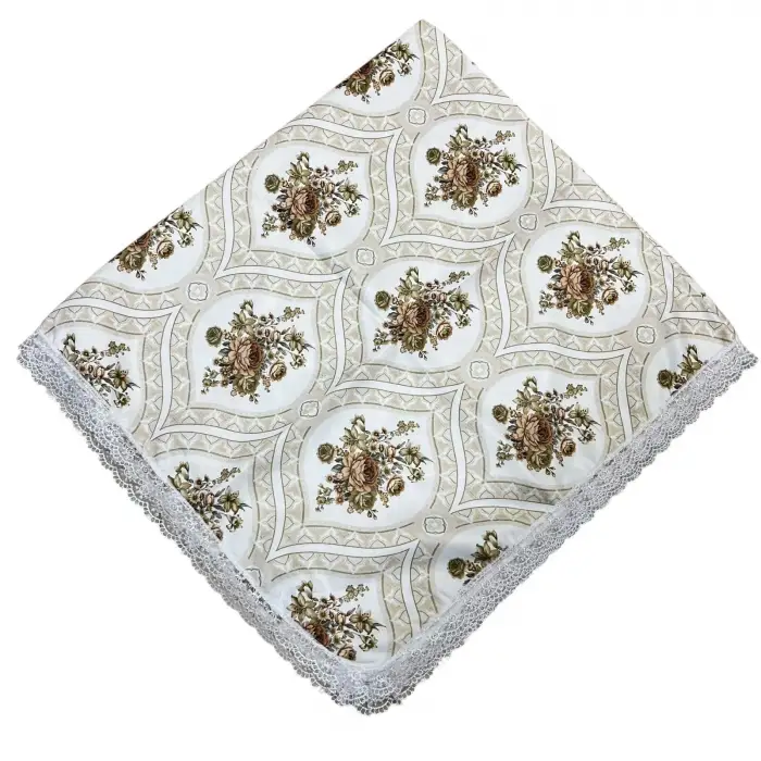Kenarı Dantelli Desenli Sofra 140x140 cm 1 Adet(Sofra9521)