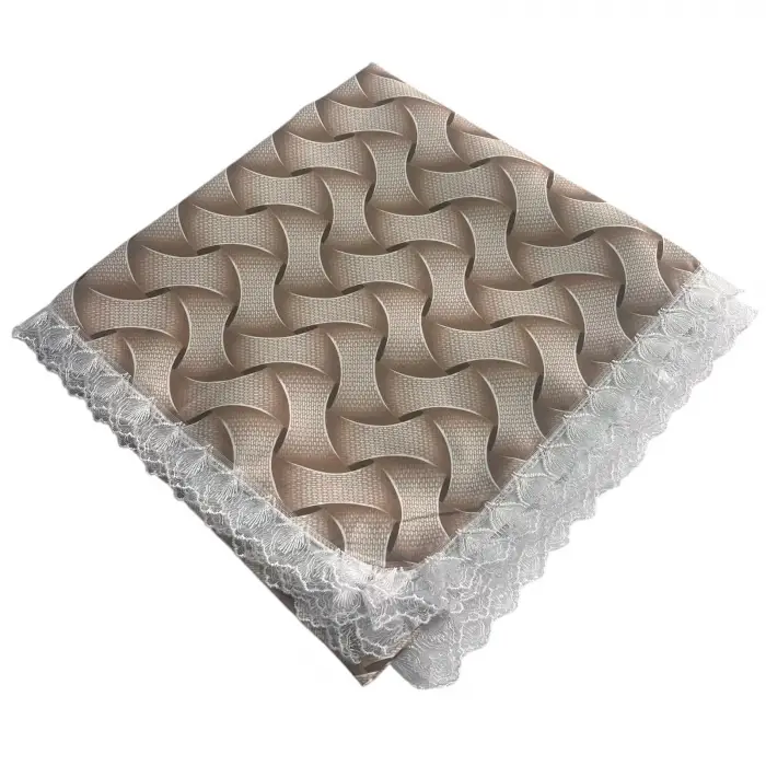 Kenarı Dantelli Desenli Sofra 140x140 cm 1 Adet(Sofra9522)