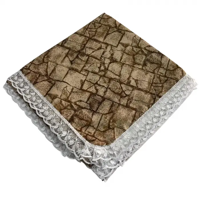Kenarı Dantelli Desenli Sofra 140x140 cm 1 Adet(Sofra9523)