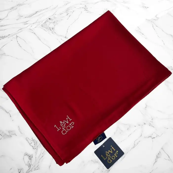 Levidor Medine İpeği Şal  Kırmızı (MDN95-24)