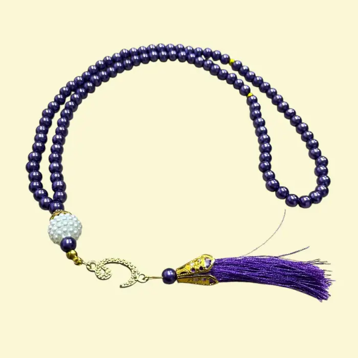 Mor Püsküllü İnci Tespih (tsph01-08)