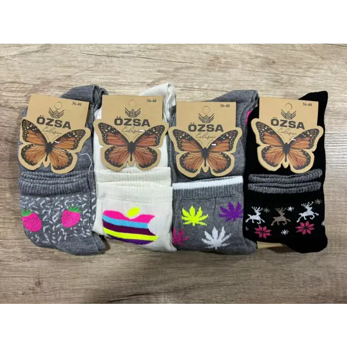 Özsa Kadın Uzun Konç Patik Çorap 12li Paket (BC-99-69)