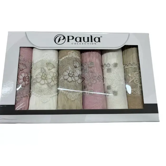 Paula 50x90 cm Kadife El Yüz Havlusu 6 Adet(Havlu9902)