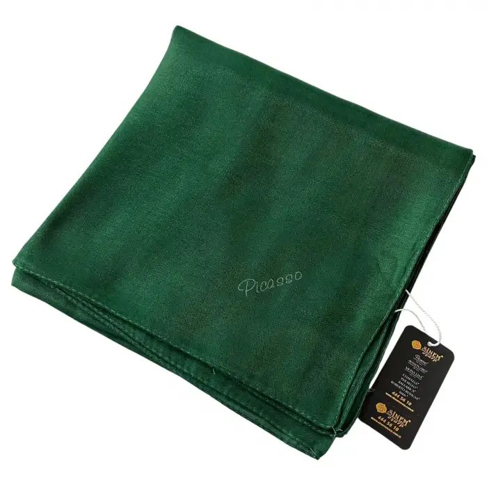 Picasso Düz Pırıltı Kehribar Eşarp Açık Zümrüt (ry9927)