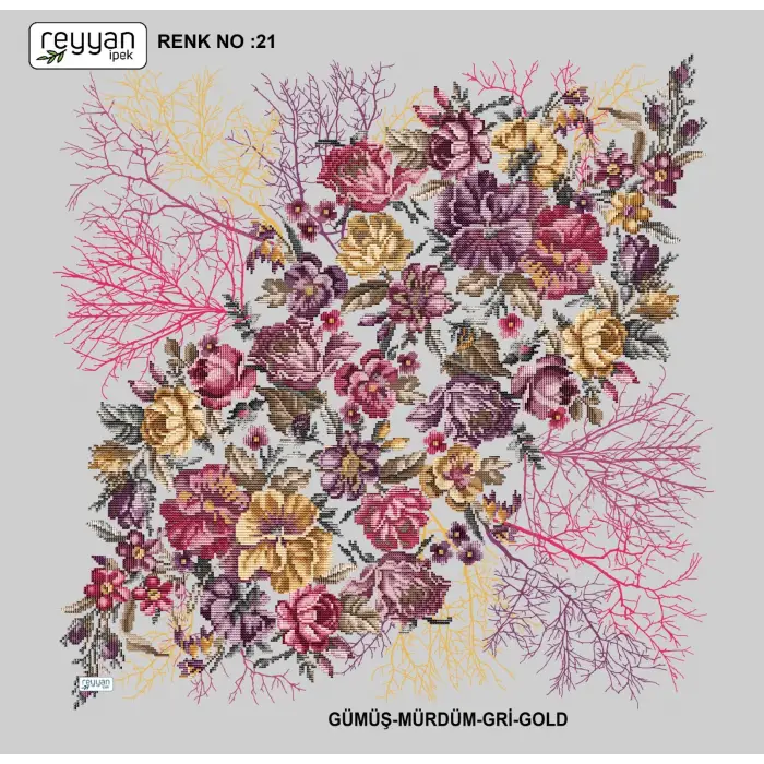 Reyyan İpek 100 cm Oyalık Yazma (ryyn-328-02)