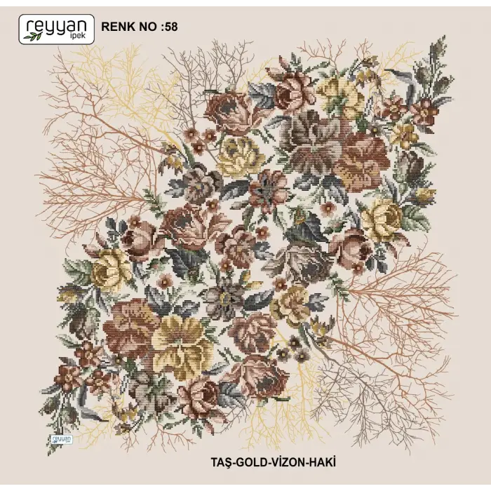 Reyyan İpek 100 cm Oyalık Yazma (ryyn-328-09)