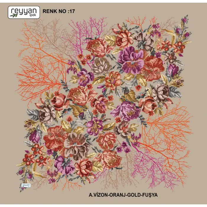 Reyyan İpek 100 cm Oyalık Yazma (ryyn-328-23)