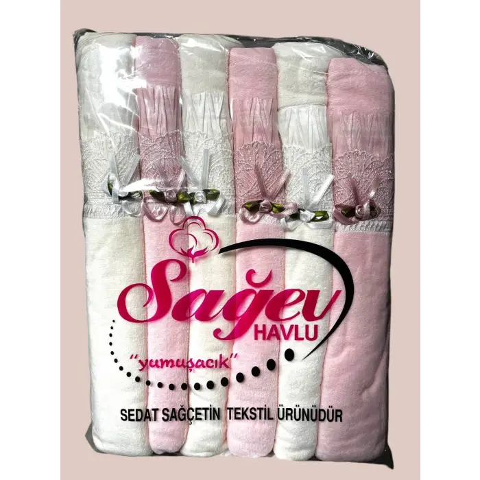 Sagev Güpürlü Kadife 50x90 cm 12 adet Havlu (sagev02)