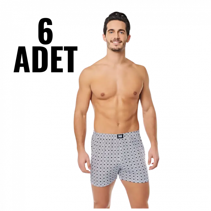 Tutku Erkek Desenli Önü Dügmeli Boxer (tea10)