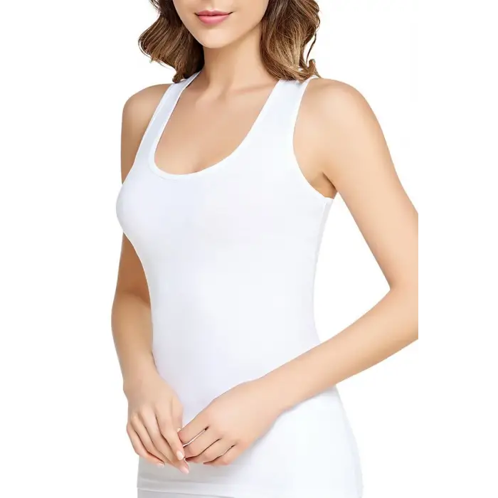 Tutku Kadın Kalın Askılı Atlet Beyaz 6 Adet (tka06)