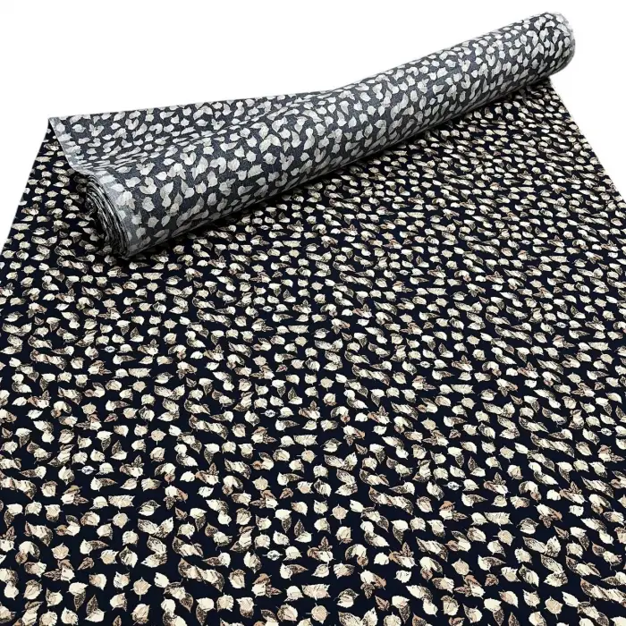 Yeni Sezon Tek En İthal Pamuk Viskon Kumaş Lacivert zemin (90 cm) (VSK01-246)