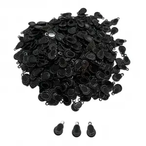 Pleksi Oya İşleme Pulu Hürrem Küpe Model (Siyah) (pul05-05)