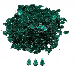 Pleksi Oya İşleme Pulu Hürrem Küpe Model (Koyu Zümrüt) (pul05-11)